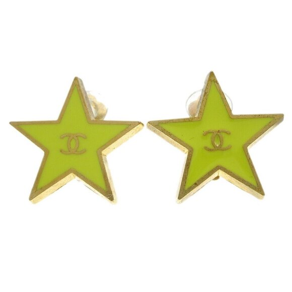 Chanel Star Earrings Clip-On Yellow 01P - Picture 1 of 5